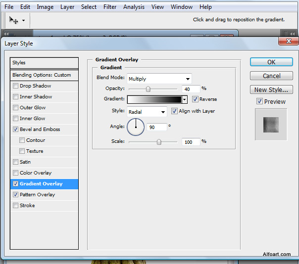 Golden apple tree. Magic scene. Adobe Photoshop Tutorial.
